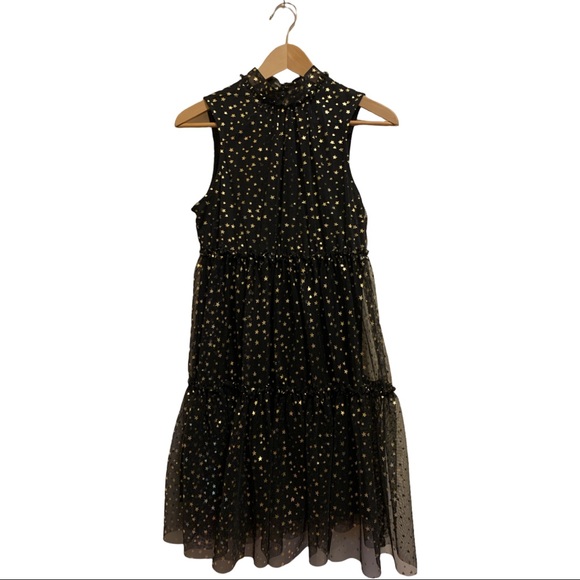 POPSUGAR black dress with gold stars Sz S NWT - Picture 1 of 7